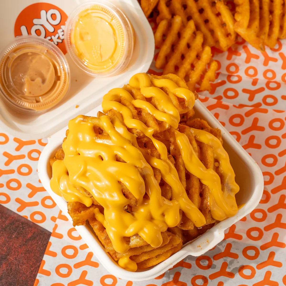 Waffle Fries Medium with cheese — Sides